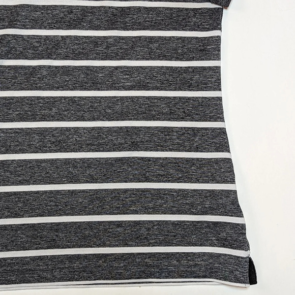Nike Woman's Dri - Fit Golf Short Sleeve T Shirt Polo Heather Grey Striped Small - Picture 2 of 8